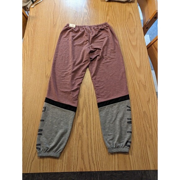 PINK NWT Woman's Size Small Maroon & Grey Casual Pant Sweatpants - Picture 3 of 5